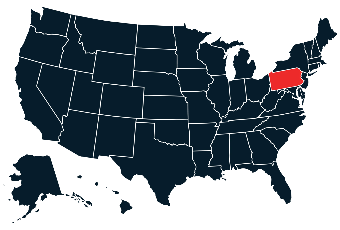 NB Map Pennsylvania scaled bus rentals