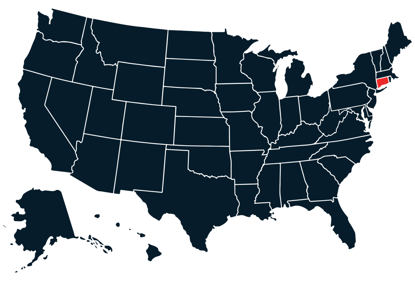 NB Map Connecticut scaled bus rentals