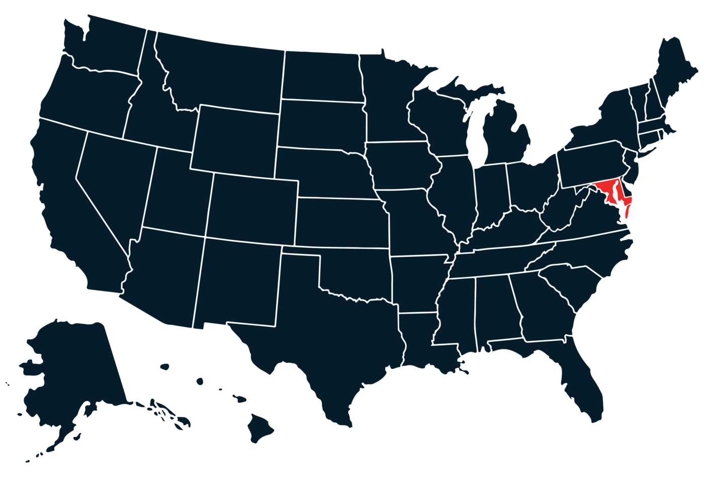 NB Map Maryland scaled bus rentals