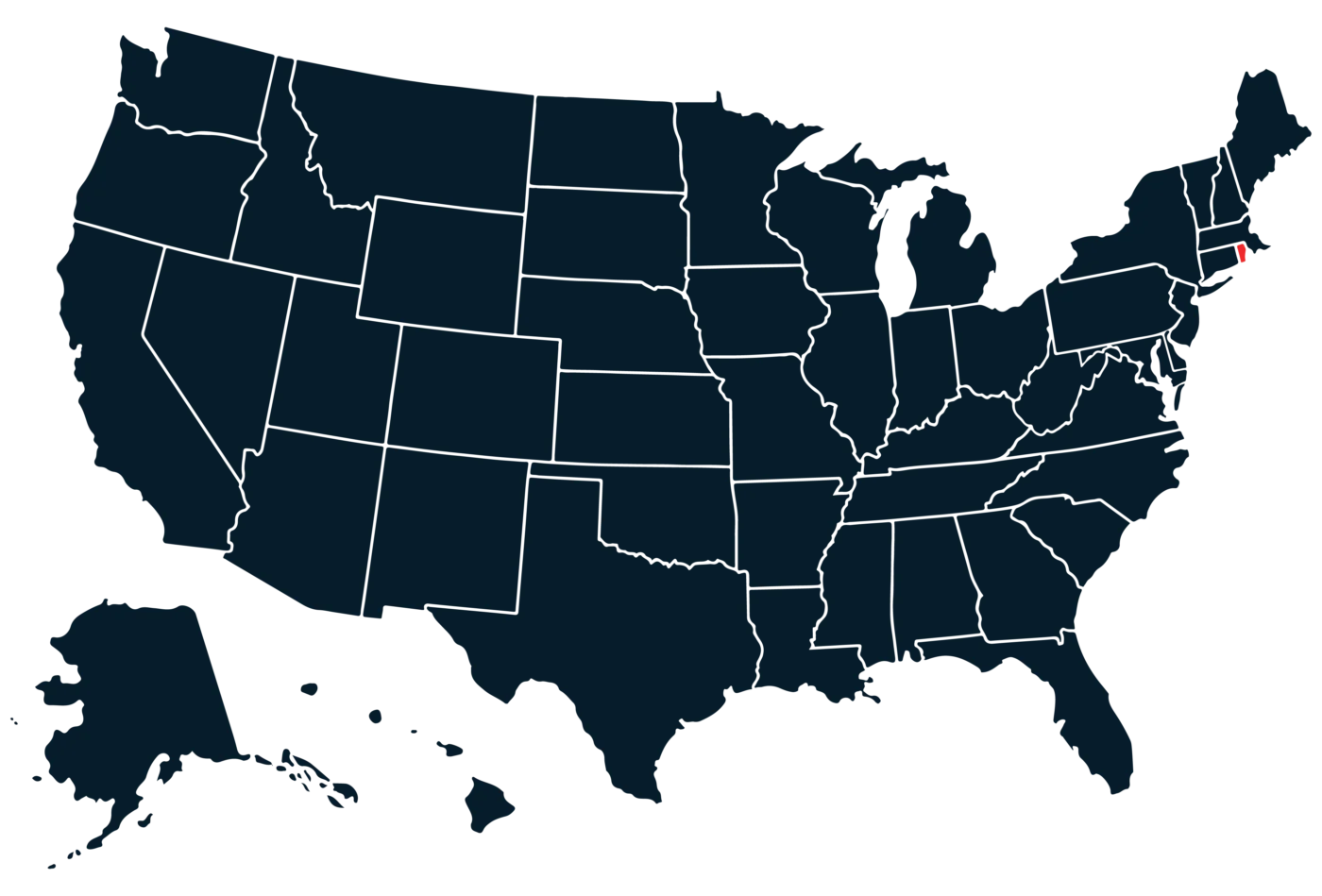 NB Map Rhode Island scaled bus rentals