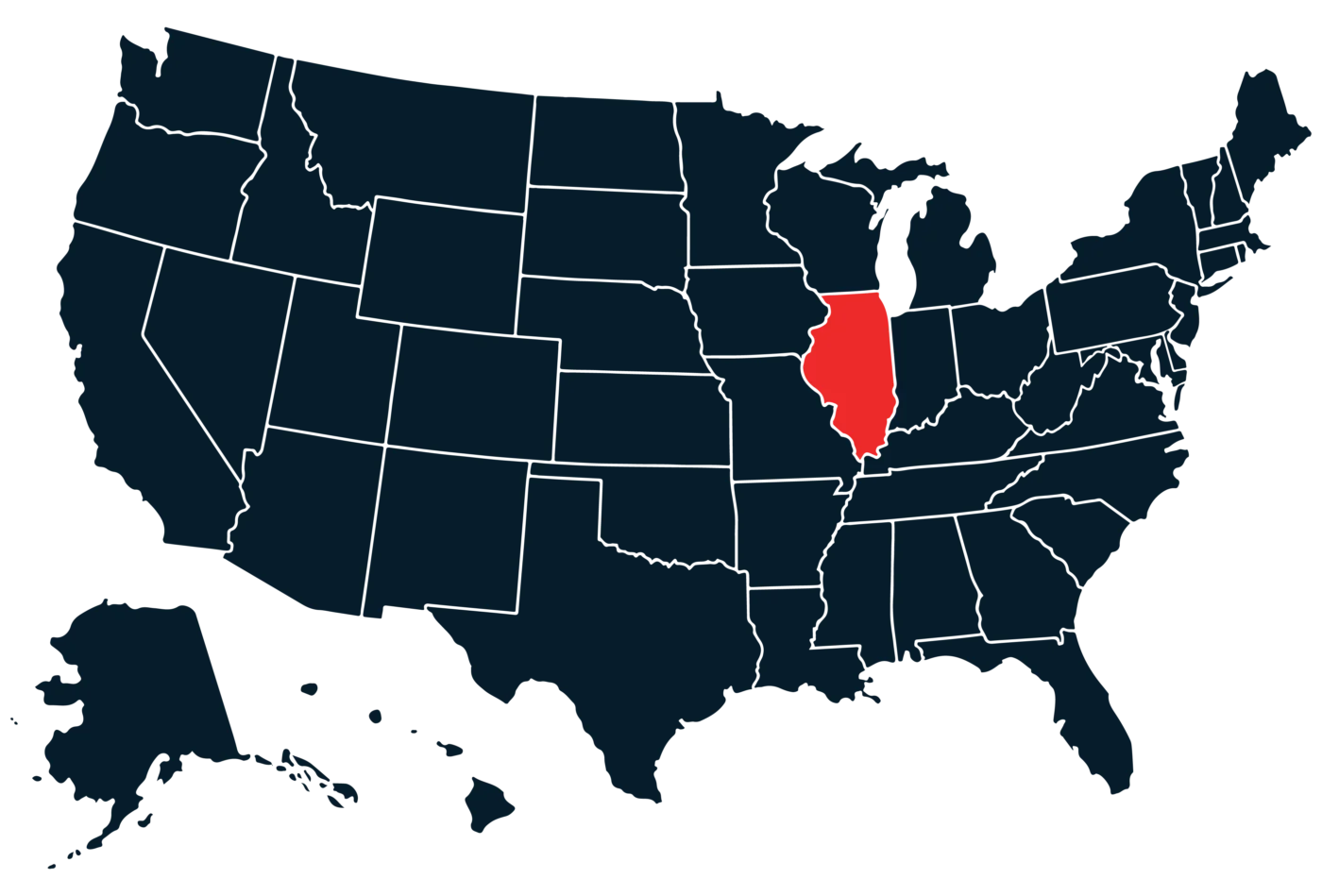 NB Map Illinois scaled bus rentals