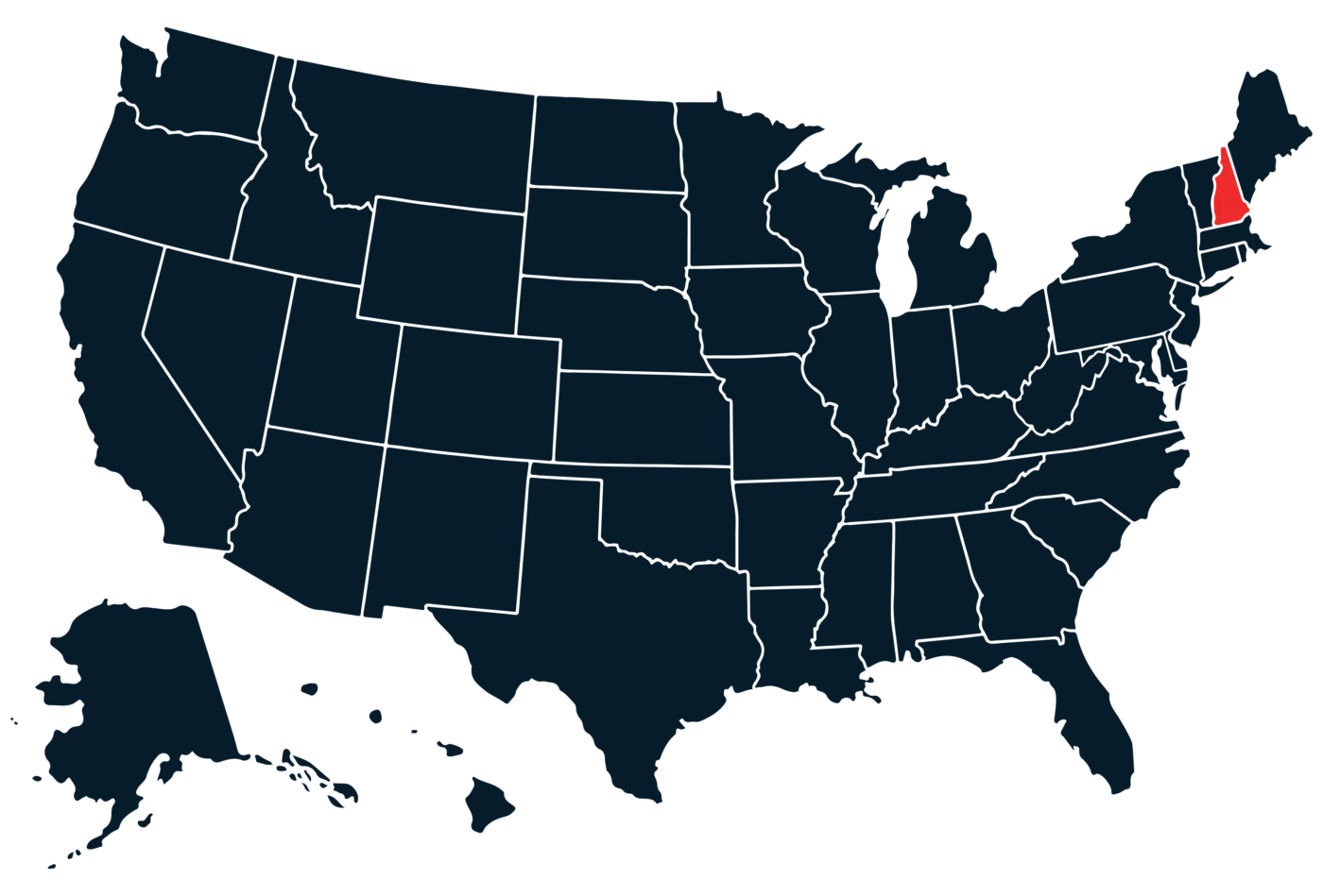 NB Map New Hampshire scaled bus rentals