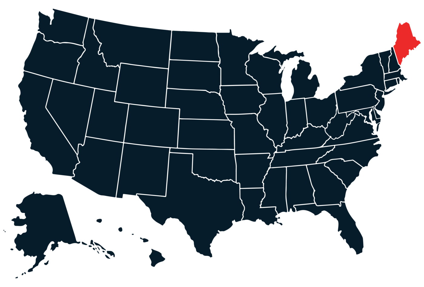 NB Map Maine scaled bus rentals