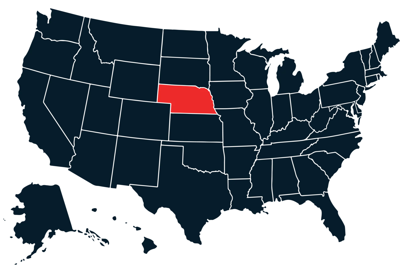 NB Map Nebraska scaled bus rentals