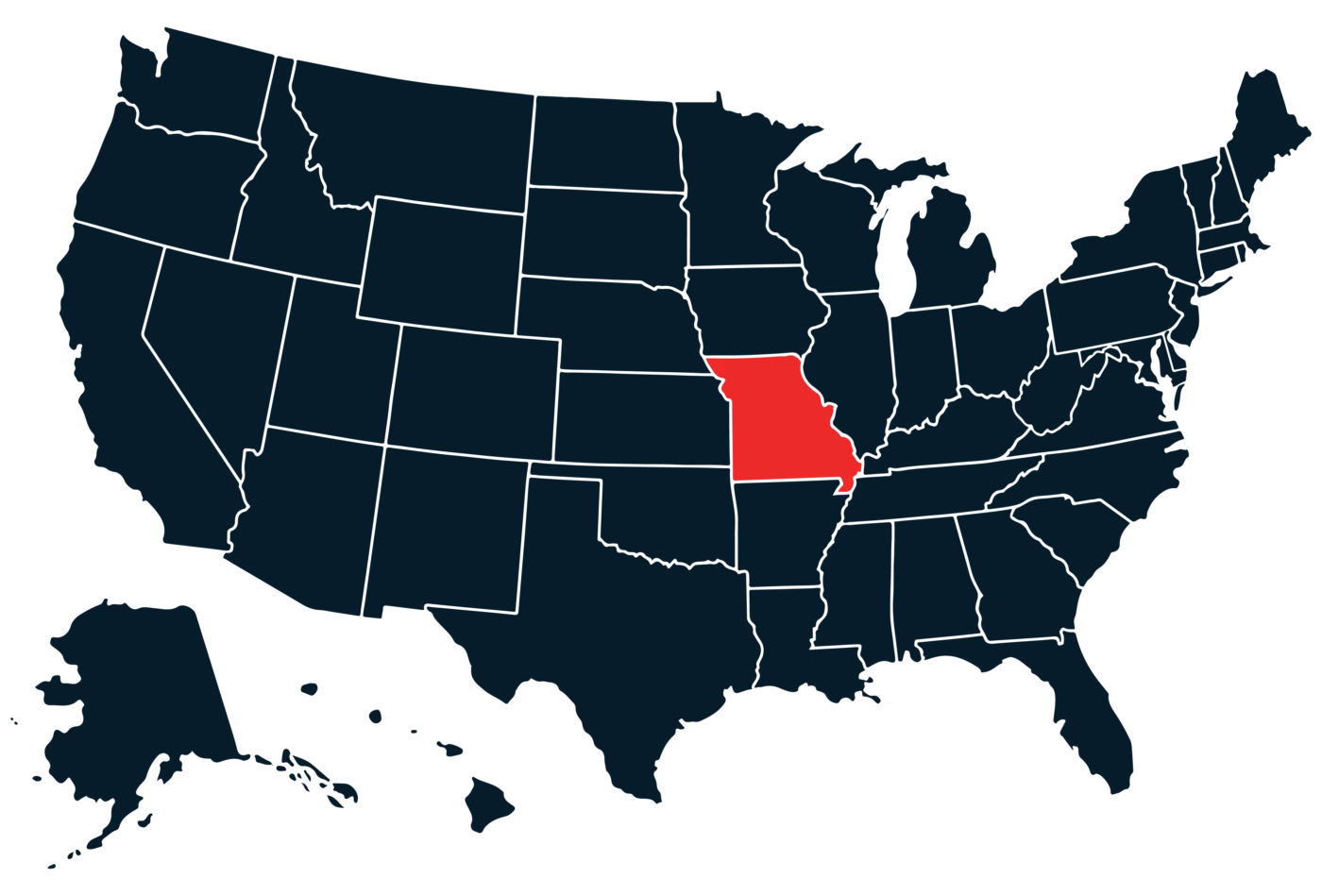 NB Map Missouri scaled bus rentals